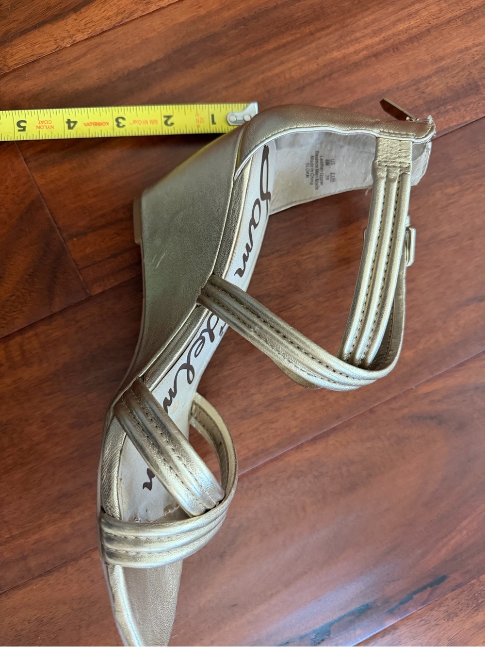 Sam Edelman Gold Strappy Wedge Sandals - Picture 5 of 6